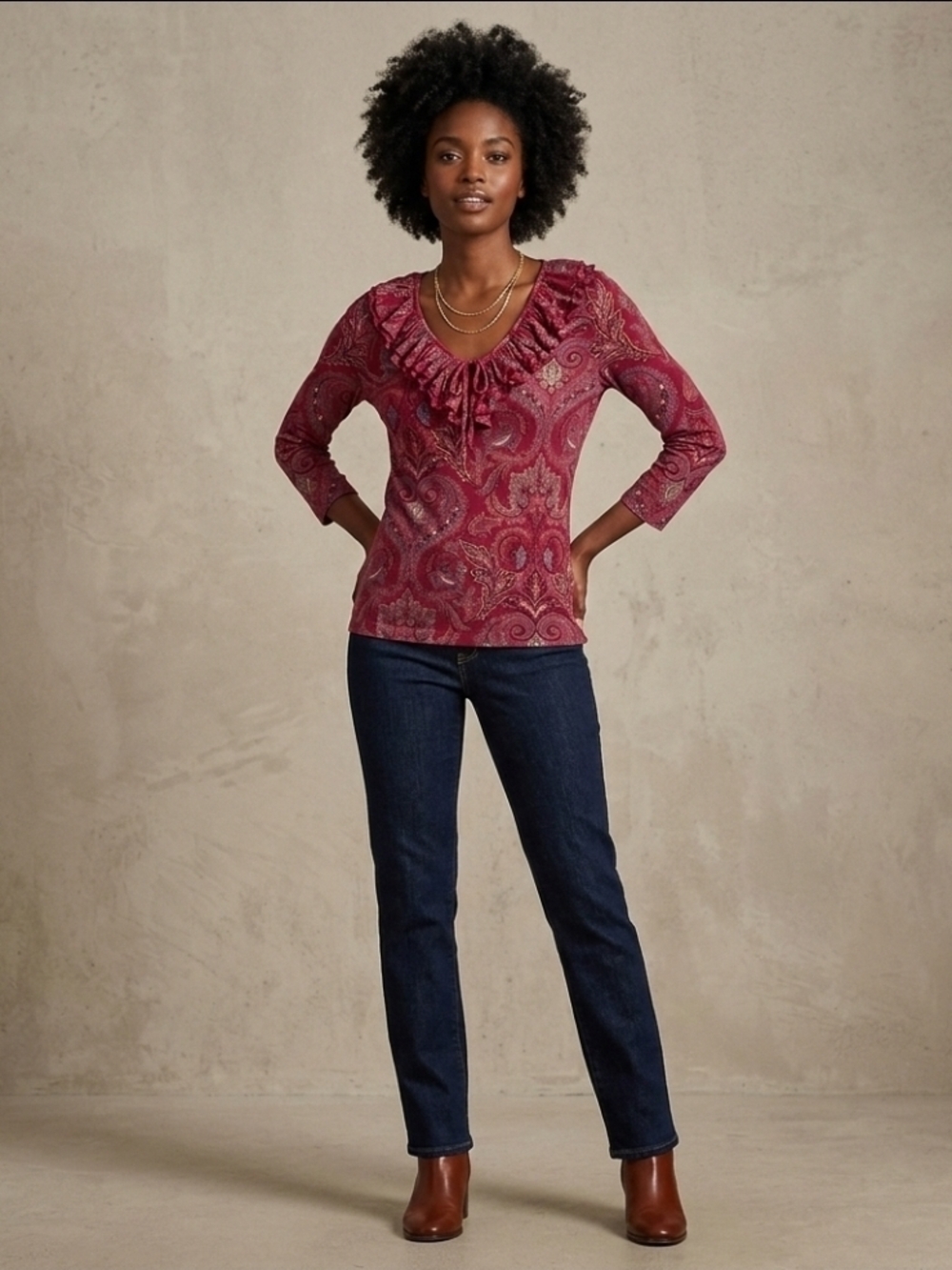 Ralph LAUREN red Blouse Size Xs, Cotton